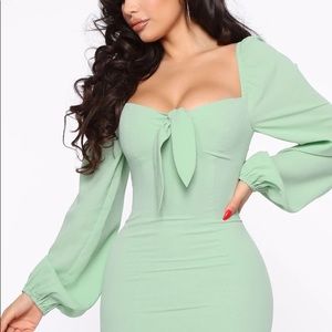 SWEET SAYINGS MINI DRESS - SAGE FASHION NOVA